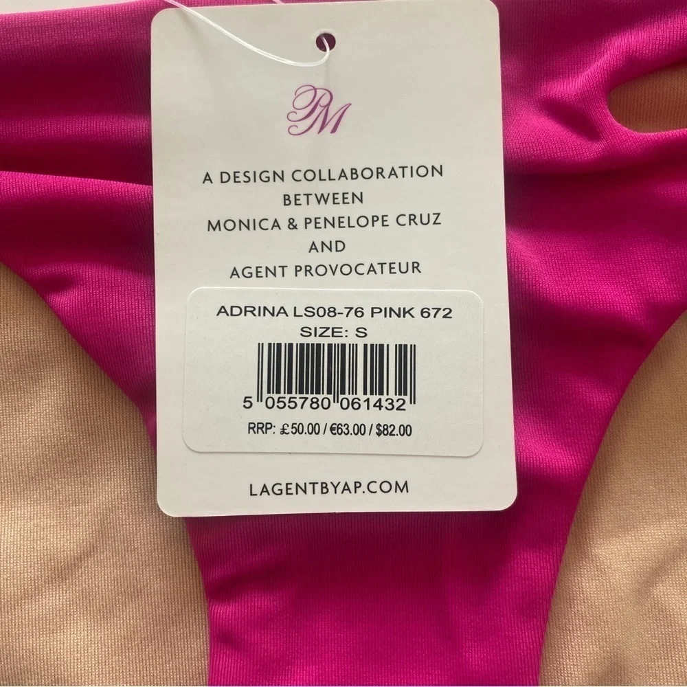 L'Agent Agent Provocateur Adrina‎ Pink Bikini  Bottom Sz S